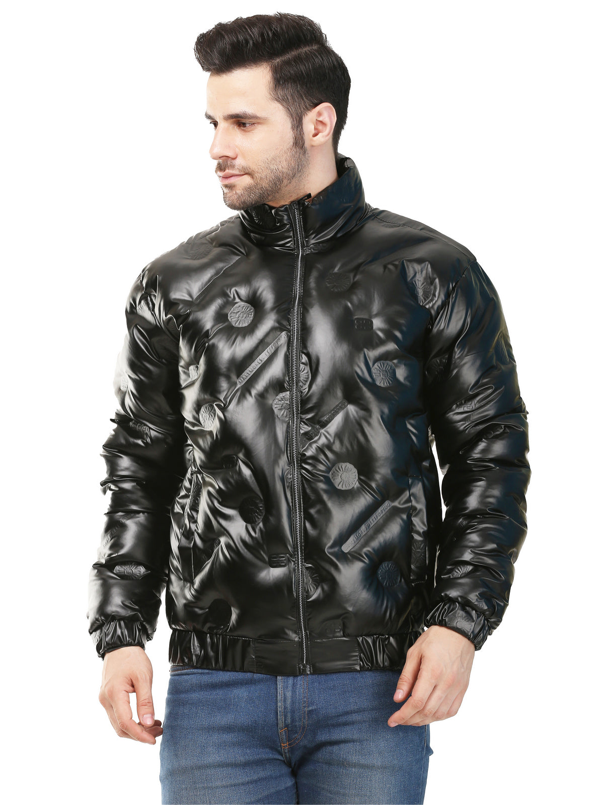 Men Self Design Casual Jacket