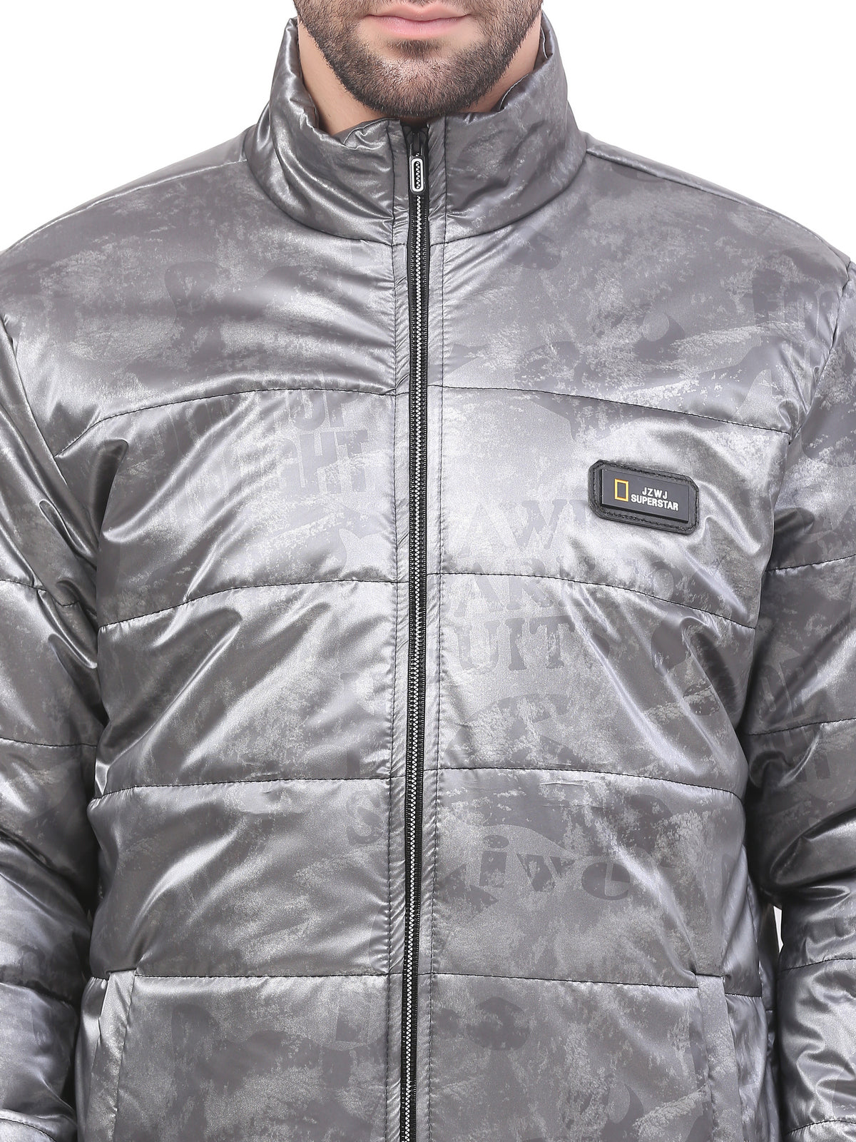 Wanghua Grey Men’s Printed Jacket