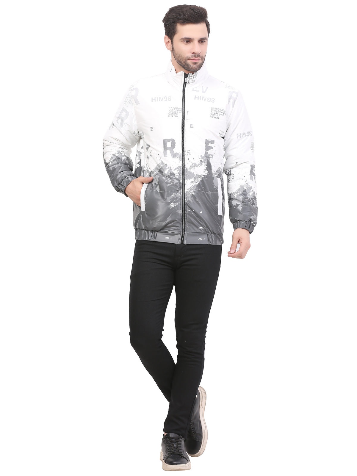 Men’s White Dual color Jacket- WANGHUA JACKETS