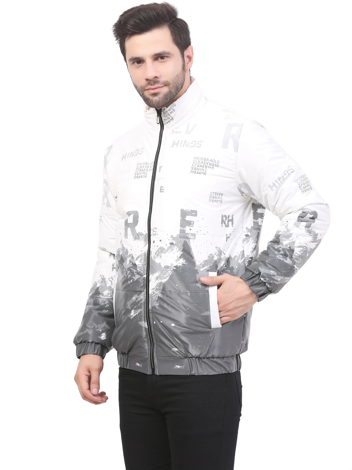 Men’s White Dual color Jacket- WANGHUA JACKETS