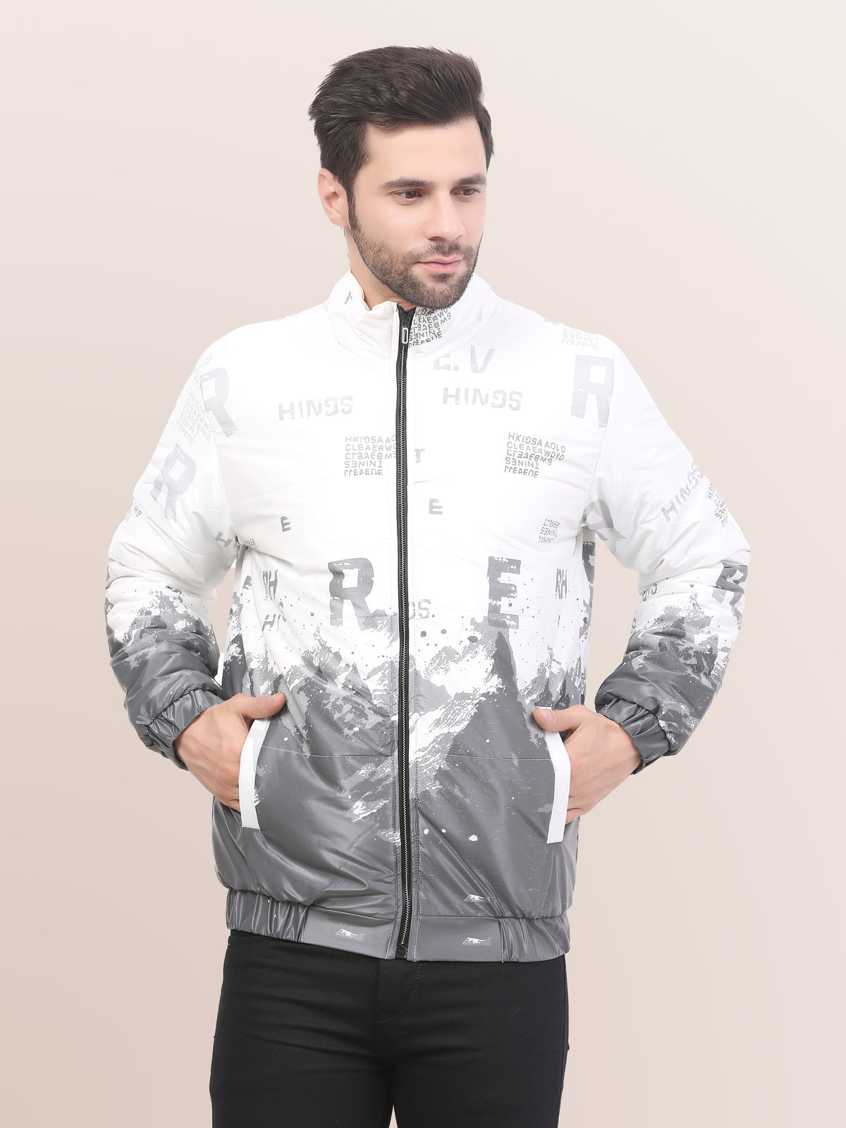 Men’s White Dual color Jacket- WANGHUA JACKETS