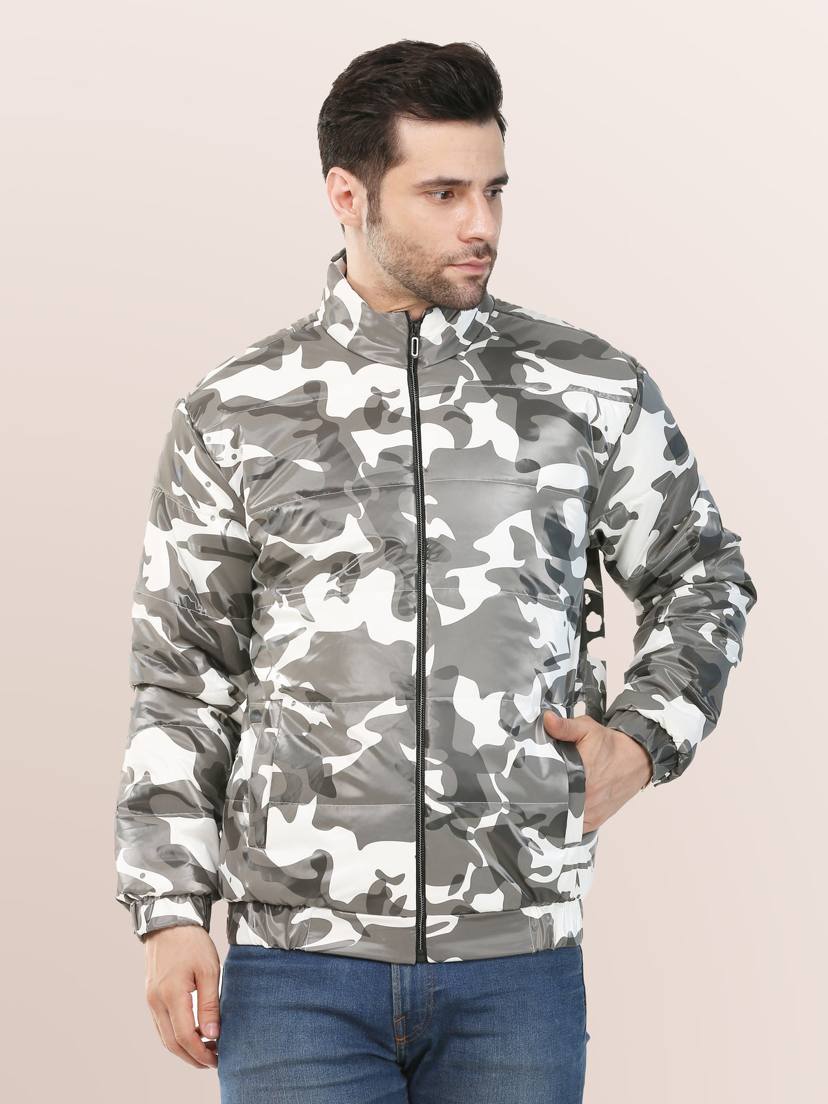 Men’s White Dual color Jacket- WANGHUA JACKETS