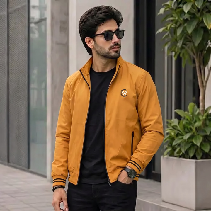 Men's Solid Full Sleeve Zipper Upper Jacket with Pockets | Casual & Outdoor Wear