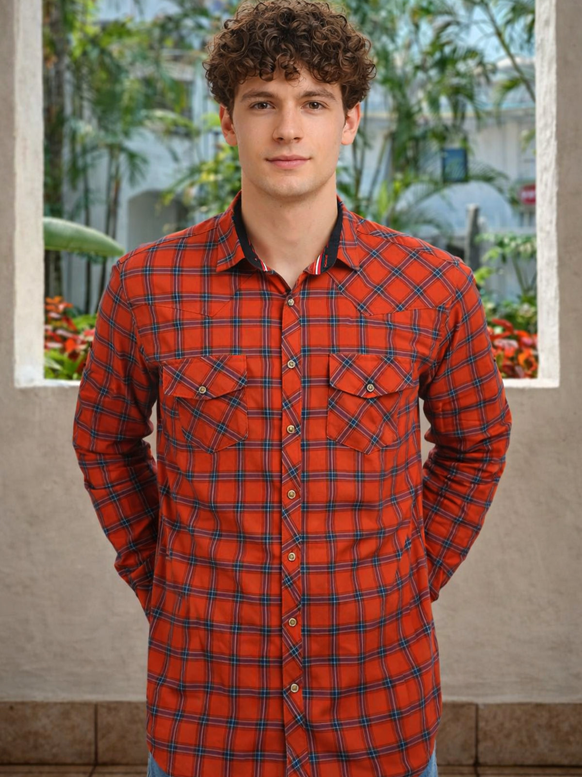 Men’s Navy  Button Shirt Online Best